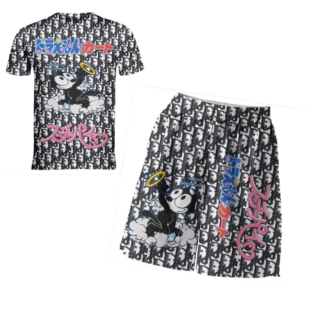 Custom Graphic T-Shirt and Shorts Set